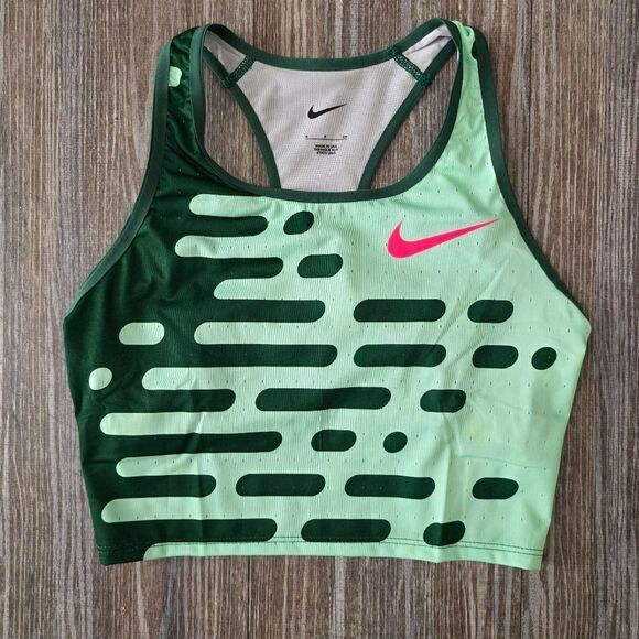 Nike Pro Elite Official Olympics Track & Field Bra Top Small S Green DR5051-341 - Picture 9 of 9
